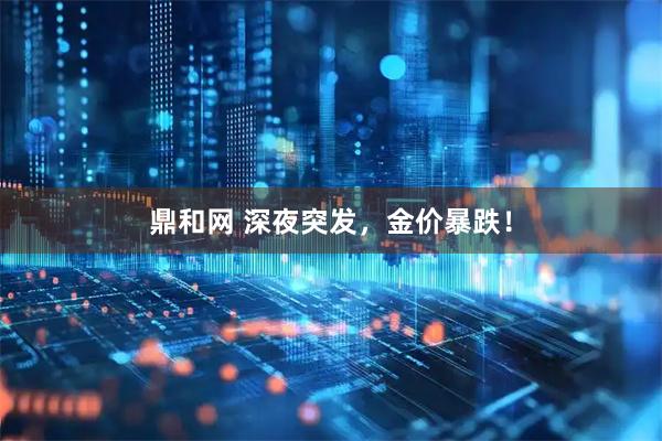 鼎和网 深夜突发,金价暴跌!